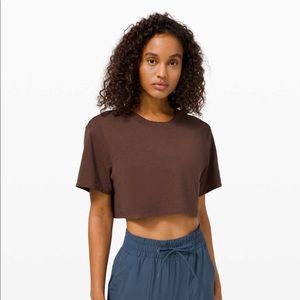 All Yours Crop Tee- Brown Earth